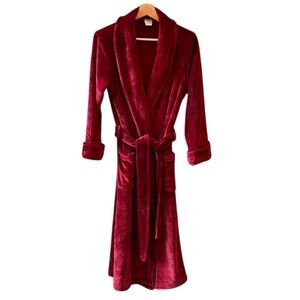 Natori Sz S Plush Dark Red Midi Robe